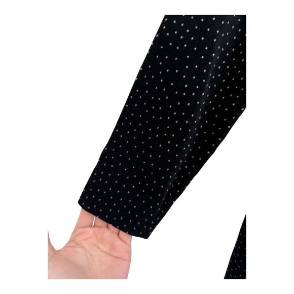 Theory Wynter Dot Long Sleeve Velvet Dress black size 4 - Picture 2 of 6